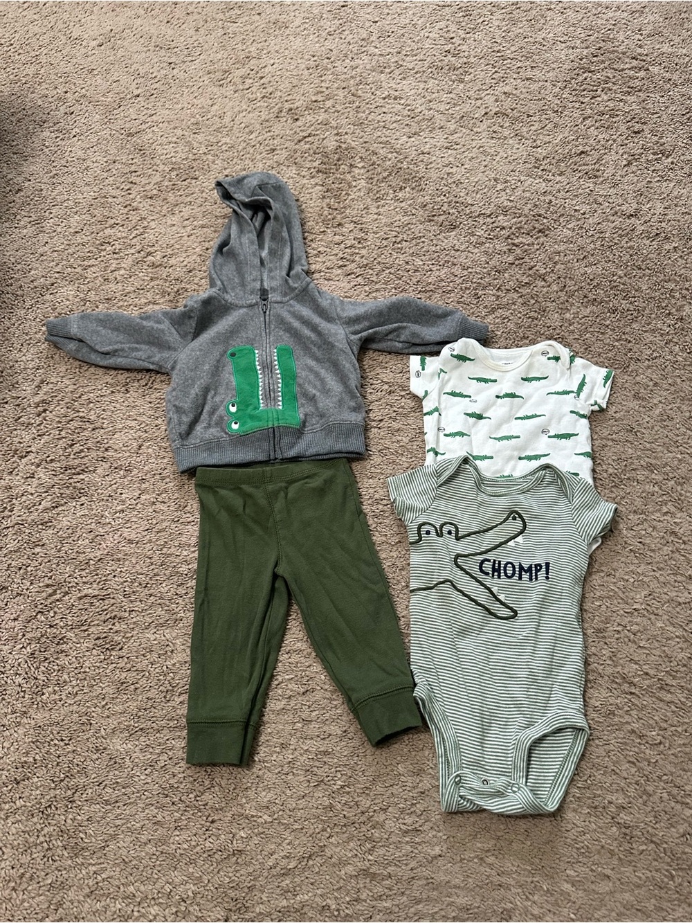 Carters Baby Boy Alligator 3 Piece Winter Set Size 6M